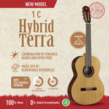 Alhambra Guitars launches the new 1 C HT (Hybrid Terra) model